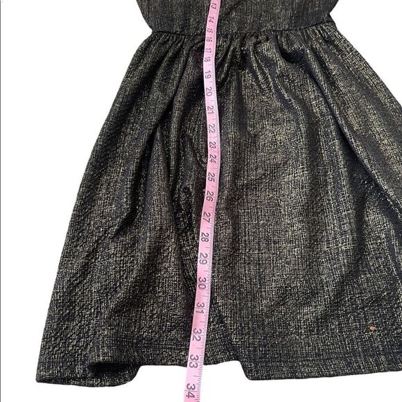 Everly Gold & Black Shimmer Print Fit & Flair Dress Size Small - Picture 8 of 10
